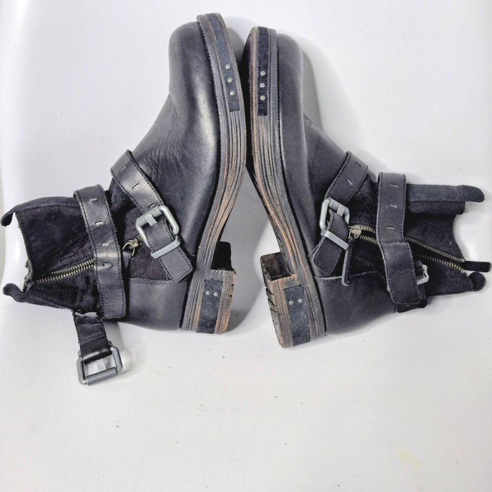 NEW CAT Footwear Kearny Black Leather Boot Bikercore Rocker Grunge Size 10 - Picture 3 of 6